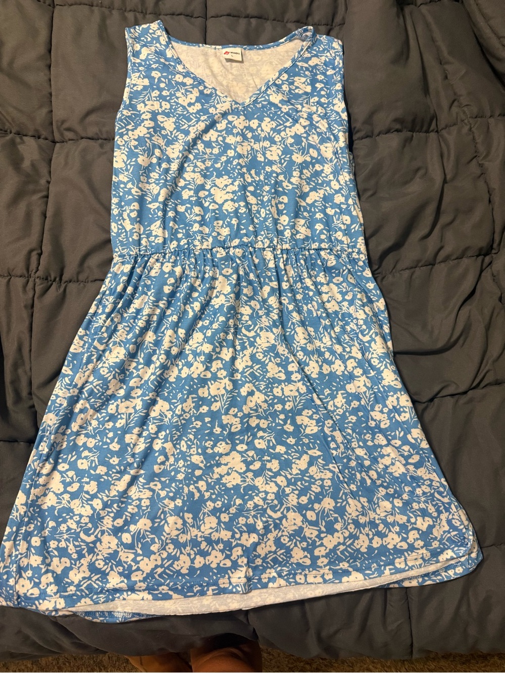 Sleeveless Blue Floral Dress
